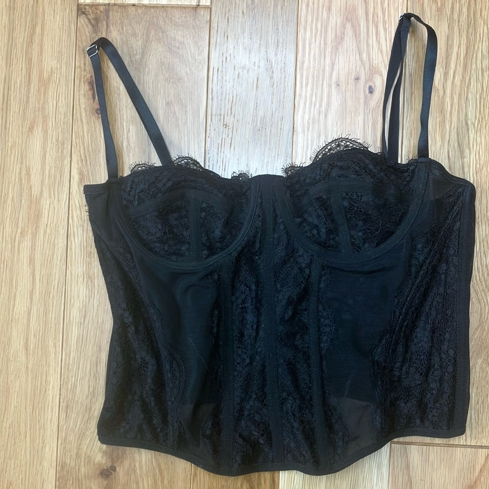 Black stretch Lace Bustier size large